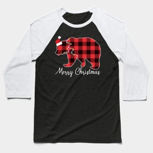 Santa Deer Plaid Red Buffalo Animal Merry Christmas Pajamas Family Baseball T-Shirt